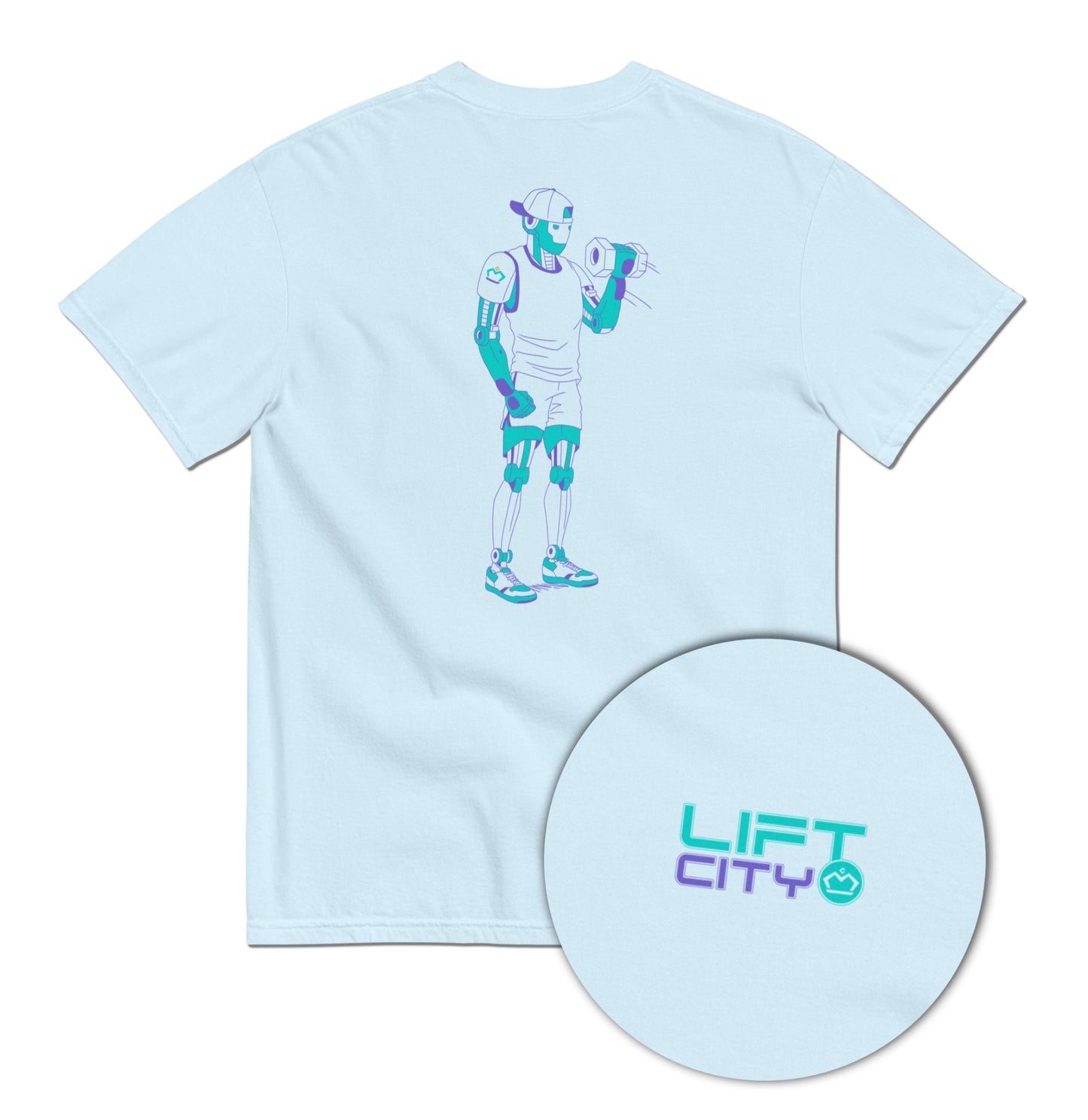 Lift City – Robot Gym Tee - T-Shirt - Creative Minds Wear - 7744790_17648