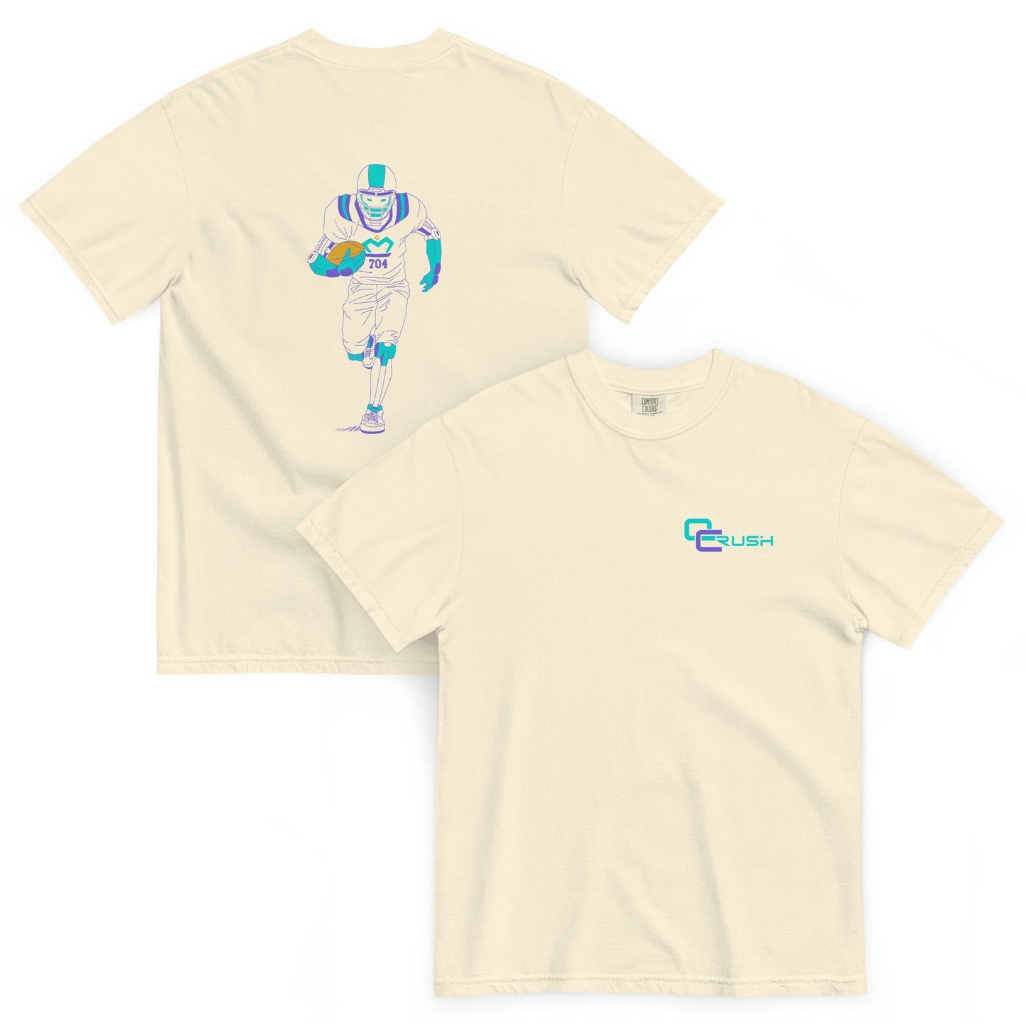 QC Rush – Robot Football Tee - T-Shirt - Creative Minds Wear - 6574011_16523