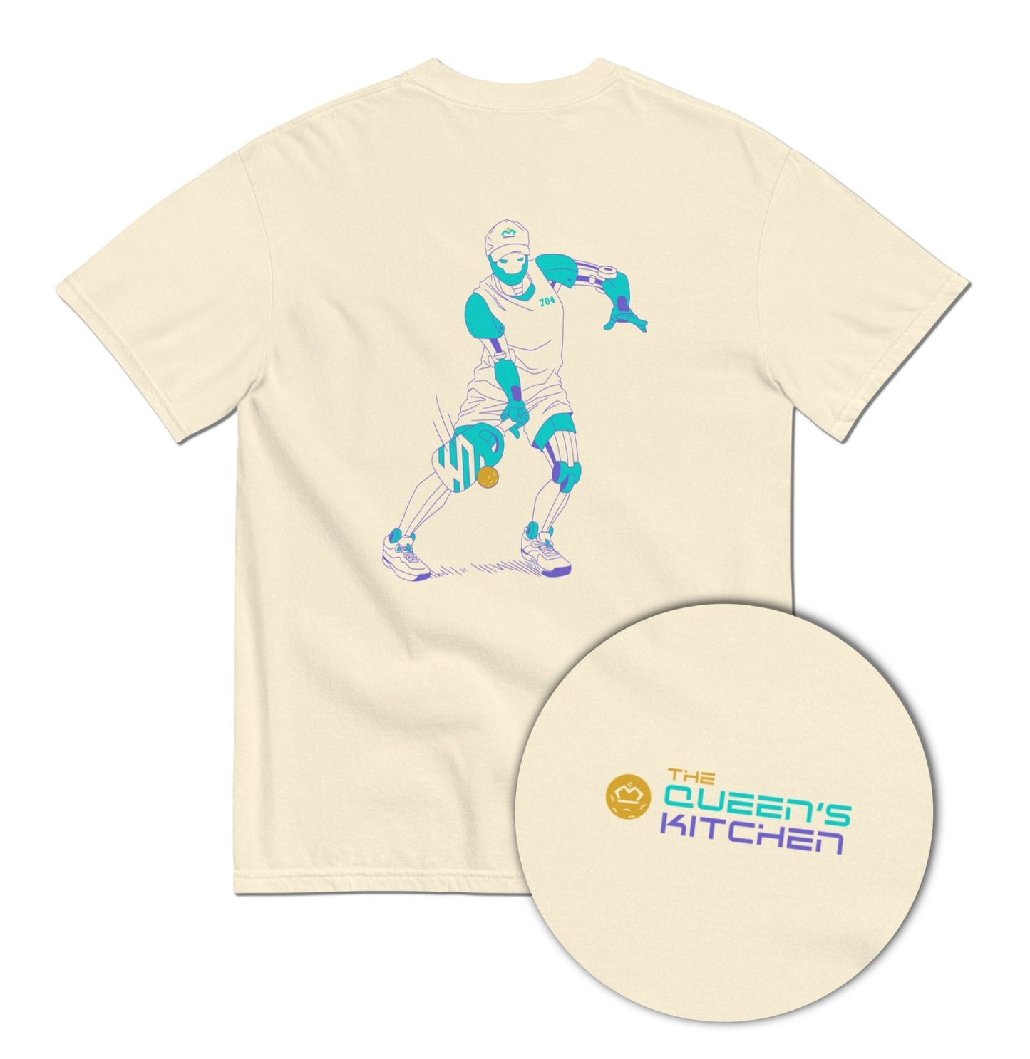The Queen’s Kitchen – Robot Pickleball Tee - T-Shirt - Creative Minds Wear - 2712166_16523