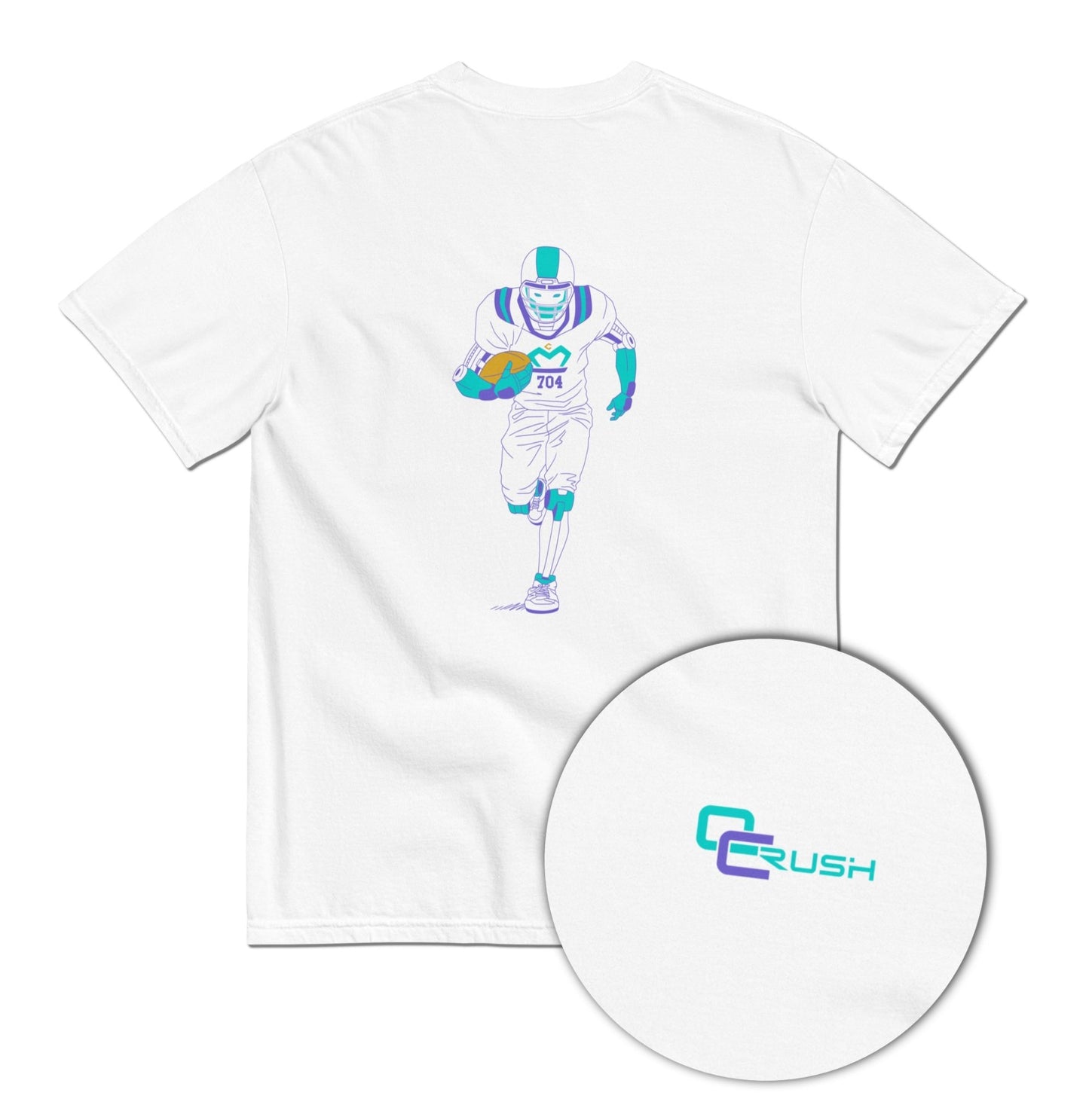 QC Rush – Robot Football Tee - T-Shirt - Creative Minds Wear - 6574011_15124